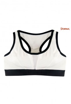 Bustiera elastica alb cu negru fara armatura