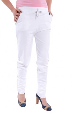 Pantaloni albi cu buzunare
