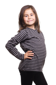 Tricou in dungi negru cu gri