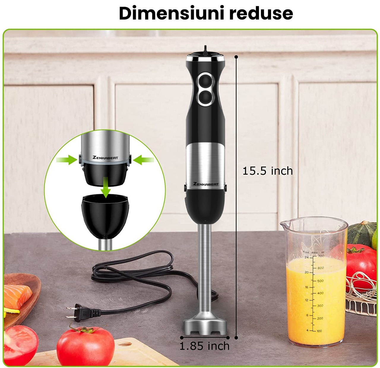 Blender Vertical Zenkabeat B23 1000W 4în1 Profesional