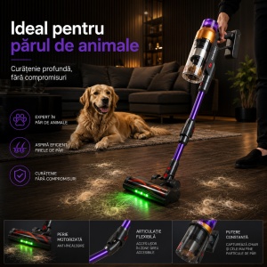 Resigilat Aspirator vertical fara fir Zenkabeat XC600 Flex, 2in1: 600W Brushless, Baterie 20000Mah, acumulator Li 29.6V, Tub Flexibil - Img 6