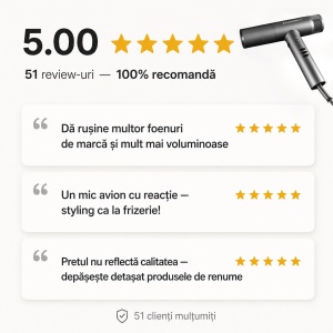 Uscător Păr Profesional Zenkabeat HD-1B 1600W Ioni Negativi Brushless - Img 5