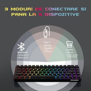 Resigilat - Tastatură Mecanică Zenkabeat RGB 68 Taste - Img 5