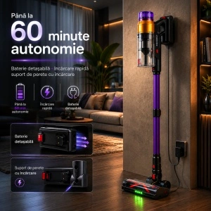 Aspirator vertical fara fir Zenkabeat XC500, 2in1: 500W Brushless, Baterie 20000Mah, acumulator Li 29.6V - Img 2
