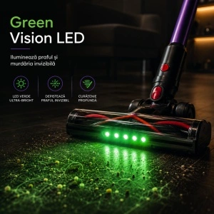 Aspirator vertical fara fir Zenkabeat XC600 Flex, 2in1: 600W Brushless, Baterie 20000Mah, acumulator Li 29.6V, Tub Flexibil - Img 6