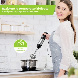 RESIGILAT - Set Blender 4 in 1 Zenkabeat B23 cu putere 1000W, Mixer vertical profesional, 6 trepte de viteza si functie Turbo, Multifunctional, Negru - Img 7