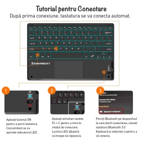 Tastatură iPad 10 10.9 Zenkabeat Touchpad Husa - Img 6