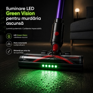 Aspirator vertical fara fir Zenkabeat XC500, 2in1: 500W Brushless, Baterie 20000Mah, acumulator Li 29.6V - Img 3