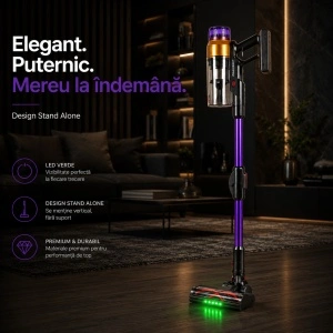 Aspirator vertical fara fir Zenkabeat XC600 Flex, 2in1: 600W Brushless, Baterie 20000Mah, acumulator Li 29.6V, Tub Flexibil - Img 7