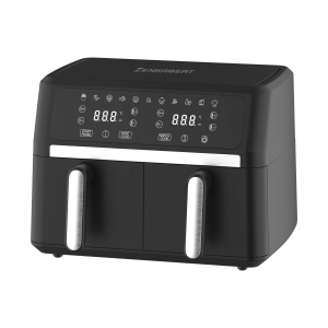 Friteuza cu aer Zenkabeat V2 Ultimate Dual-Pot Airfryer, 2400W, capacitate 9L, 11 programe presetate, Tehnologie Deep-Fry, temperatura ajustabila 80-200 C, timer 0-60 minute, poturi detasabile, displa