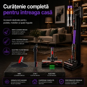 Resigilat Aspirator vertical fara fir Zenkabeat XC600 Flex, 2in1: 600W Brushless, Baterie 20000Mah, acumulator Li 29.6V, Tub Flexibil - Img 5