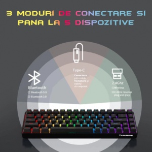 Tastatură Mecanică Wireless Zenkabeat 68 Taste RGB - Img 4