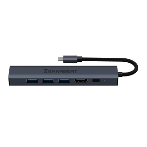 Resigilat Hub Adaptor Type-C Pro6 Zenkabeat 6-1, 3x USB, 1x HDMI, 1x Type C, Port Internet 1000 Mbps, Negru - Img 6