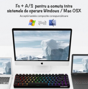Tastatură Mecanică Wireless Zenkabeat 68 Taste RGB - Img 3