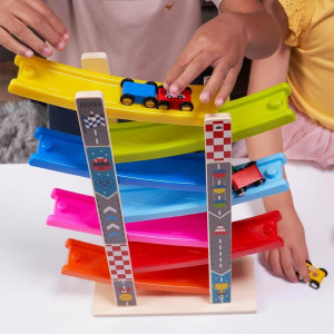 Wooden Car Ramp Toy - Colourful Cars & Ramp [DEMO] - Img 3