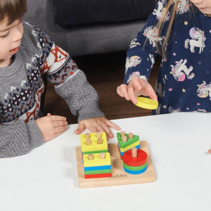 Wooden Puzzle Board - Geometric Stacking Toy [DEMO] - Img 3