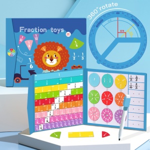 Carte Magnetica pentru Invatarea Fractiilor, Puzzle Educational, Dale si Cercuri Magnetice pentru Matematica, Material Didactic pentru Scoala Elementara, Jucarie pentru Dezvoltarea Abilitatilor Matematice