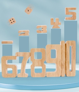 Tabla Educativa Montessori, Set Educational Monocolor de 32 de Blocuri Numerice din Lemn cu Zaruri, Introduce Copiii in Lumea Matematicii Intr-un Mod Interactiv si Distractiv, 3-6 ani - Img 6