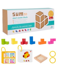 Jucarie Montessori, Blocuri de Constructie 3D din Lemn, Educatie timpurie, Puzzle pentru antrenarea motricitatii fine, Jocuri de gandire logica - Img 3