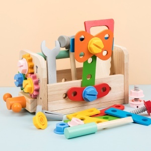 Set de Unelte din Lemn Montessori – Set Multifunctional de 29 de Piese pentru Joc de Rol si Constructie, Educativ pentru Copii 3-6 Ani - Img 3