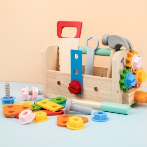 Set de Unelte din Lemn Montessori – Set Multifunctional de 29 de Piese pentru Joc de Rol si Constructie, Educativ pentru Copii 3-6 Ani - Img 5