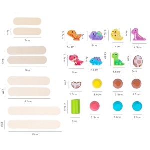 Set Educativ de Echilibru Montessori cu Dinozauri, Balanta si Blocuri de Constructie din Lemn, Jucarie Multicolora pentru Copii 1-5 Ani, Cadoul Ideal pentru Dezvoltarea Motricitatii Fine - Img 4