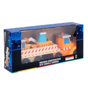 Set Jucarie Montessori Camion Transportator din Lemn cu Excavator si Buldozer, 3-4 Piese, pentru Copii 3+ Ani - Img 6