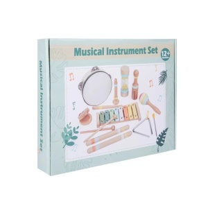 Set Instrumente Muzicale din Lemn Montessori, Percutie si Xilofon pentru Copii 1-5 Ani, Jucarie Educativa, Dezvolta Recunoasterea Ritmului si Abilitatile de Concentrare, Perfectioneaza Coordonarea Mana-Ochi, Multicolor - Img 3