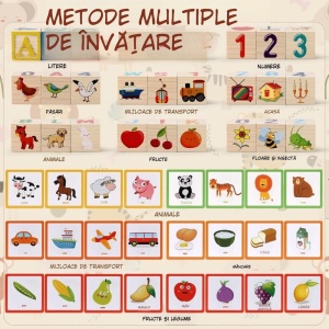 Set de Cuburi din Lemn Montessori, Educatie Timpurie, Invatarea Alfabetului, Joc de Potrivire a Literelor cu 27 de Piese si Cutie Portabila, Educativ pentru Copii 3+ - Img 4