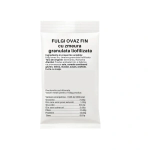 Fulgi de ovaz fini cu zmeura granulata liofilizata - 500 g - Img 2