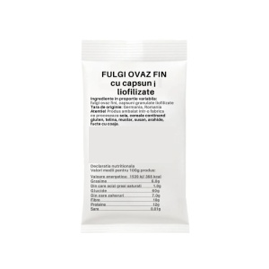 Fulgi de ovaz fini cu capsuni granulate liofilizate - 50 g - Img 2