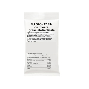 Fulgi de ovaz fini cu zmeura granulata liofilizata - 100 g - Img 2