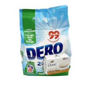 DERO AUTOMAT 2IN1 IRIS ALB 1.5Kg + SĂPUN DOVE 3IN1