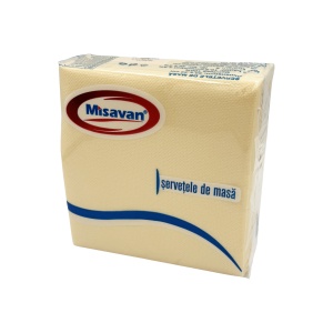 Șervețele de masă Misavan, 33 × 33 cm, 2 straturi, 40 bucăți, crem