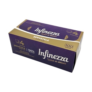 Șervețele faciale Infinezza Pop-Up, 4 straturi, 100 bucăți