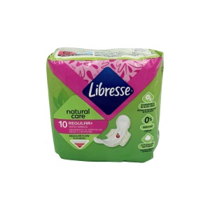 Absorbante Libresse Natural Care Regular+ cu aripioare, 10 bucăți