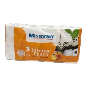 MISAVAN Hârtie igienică INTENSE PEACH, 3 straturi, 140 foi, 8 buc.