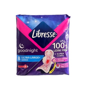Absorbante Libresse Ultra Night cu aripioare, 8 bucăți