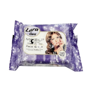 Lara Care Make-Up Remover Wet Wipes Face & Eye Purple 25pcs