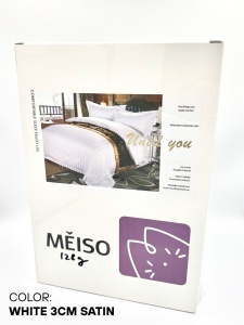 Lenjerie de Pat MĚISO cu Dungi 260x280 cm din Bumbac 100% TC300 - Img 3
