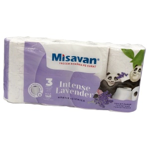 MISAVAN Hârtie igienică INTENSE LAVENDER, 3 straturi, 140 foi, 8 buc.