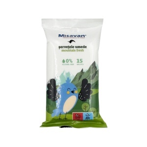 Șervețele umede de buzunar Misavan, 15 bucăți – Mountain fresh