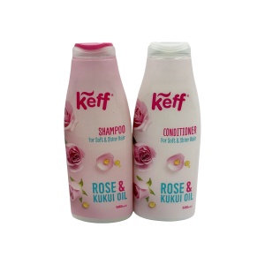 KEFF PROMO PACK Șampon + Balsam ROSE & KUKUI OIL 500ml