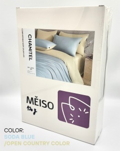 Lenjerie de Pat Bicolor MĚISO 240x260 King cm din Bumbac 100% TC300 - Img 3
