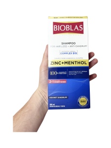 BIOBLAS Zinc + Menthol – Șampon împotriva căderii părului și mătreții, 360 ml