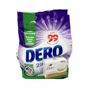 DERO AUTOMAT 2IN1 LEVĂNȚICĂ ȘI IASOMIE 1.5Kg + SĂPUN DOVE 3IN1