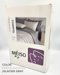 Lenjerie de Pat Bicolor MĚISO 240x260 King cm din Bumbac 100% TC300 - Img 3