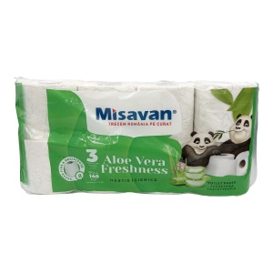 MISAVAN Hârtie igienică ALOE VERA FRESHNESS, 3 straturi, 140 foi, 8 buc.