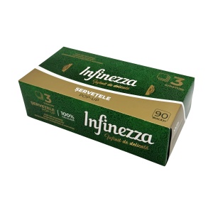 Șervețele faciale Infinezza Pop-Up, 3 straturi, 90 bucăți