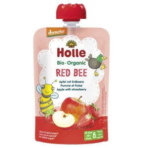 Piure de fructe cu mere si capsuni, Holle, ECO, 100g